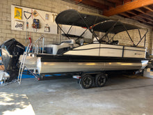 Load image into Gallery viewer, 2022 Barletta Cabrio 24UC Tritoon/Pontoon with 225 Mercury ONLY 16 hours on it!