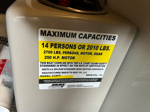 2022 Barletta Cabrio 24UC Tritoon/Pontoon with 225 Mercury ONLY 16 hours on it!